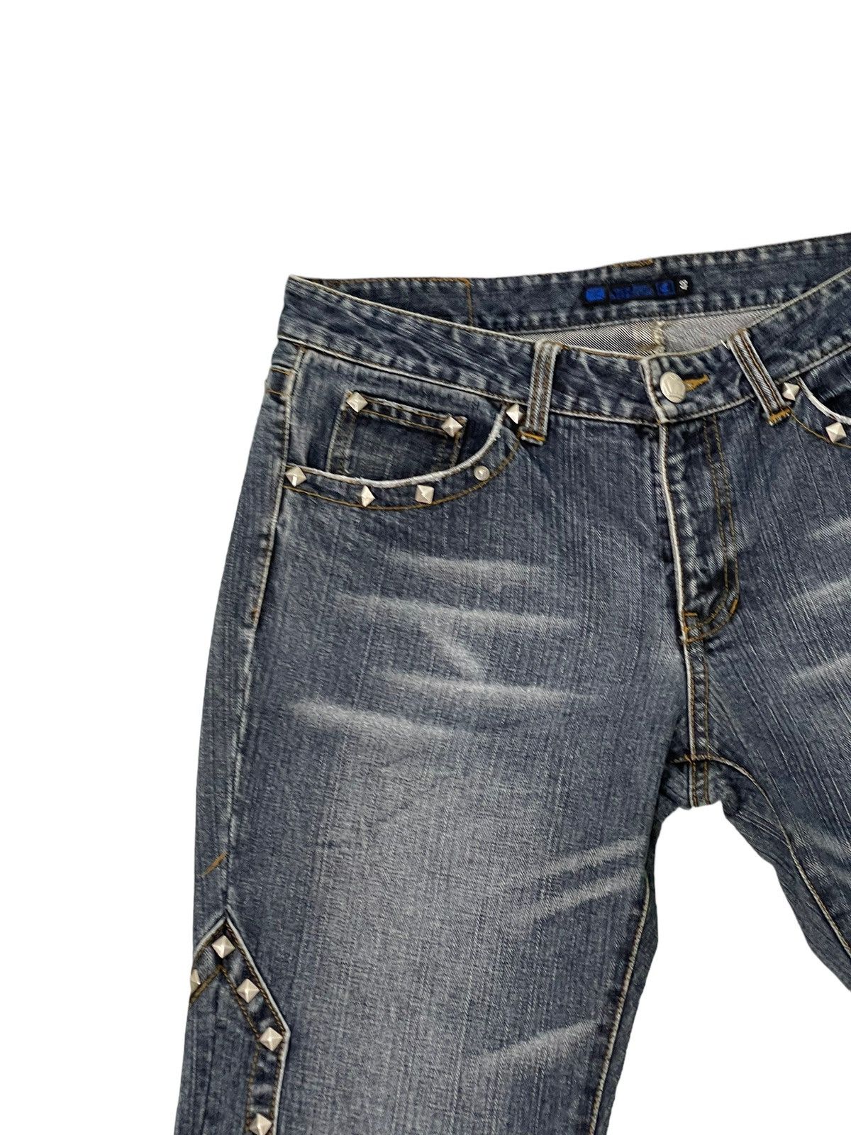 Japanese Brand Flare Jeans Custom Culture Spikey Gothic Boot Cut 2🟦3 Size US 32 / EU 48 - 8 Thumbnail