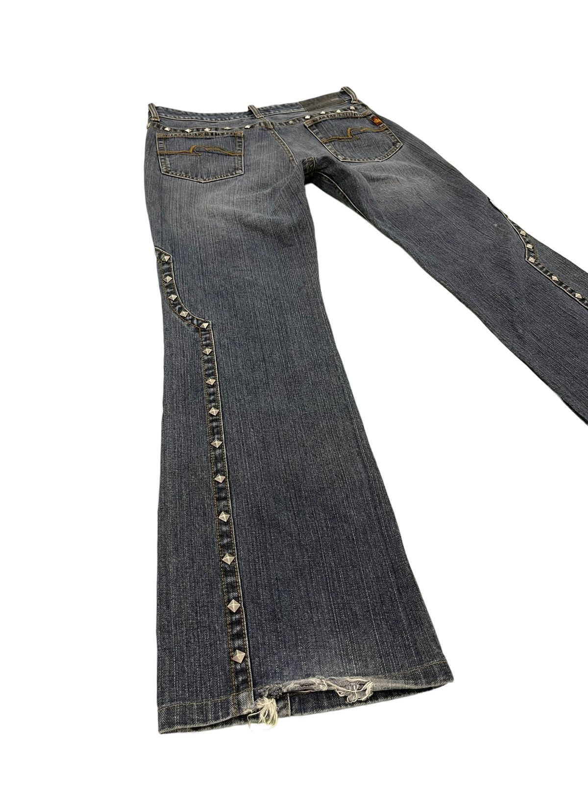 Japanese Brand Flare Jeans Custom Culture Spikey Gothic Boot Cut 2🟦3 Size US 32 / EU 48 - 13 Thumbnail