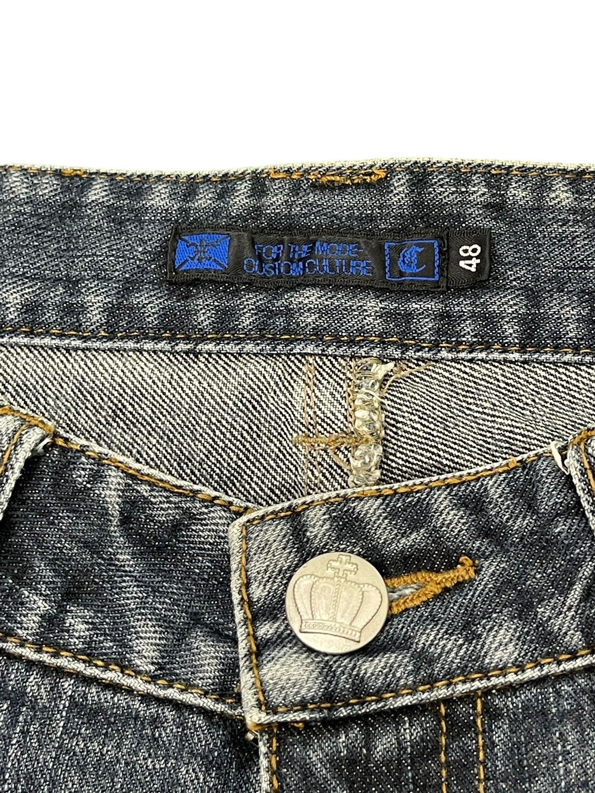 Japanese Brand Flare Jeans Custom Culture Spikey Gothic Boot Cut 2🟦3 Size US 32 / EU 48 - 10 Thumbnail