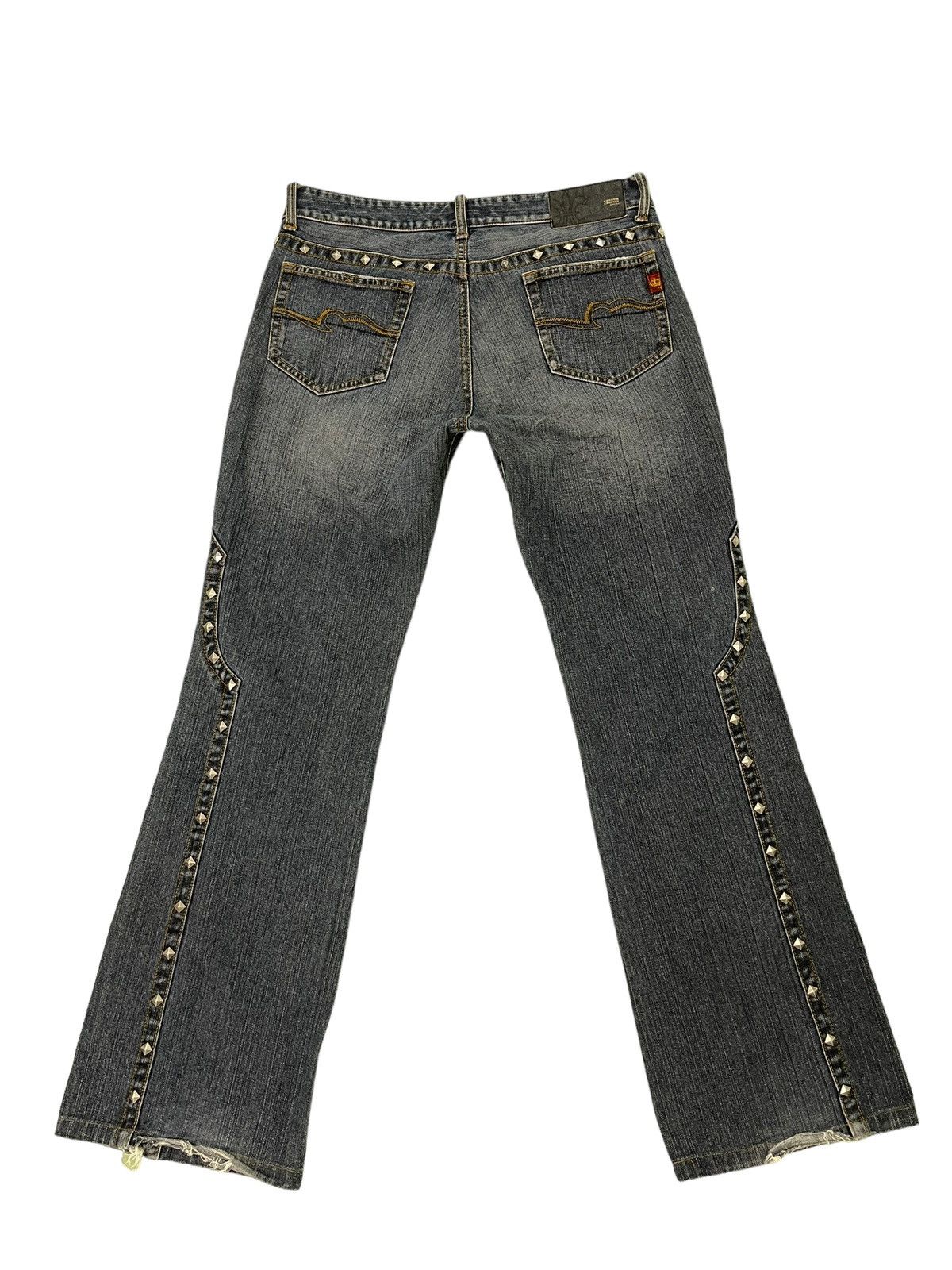 Japanese Brand Flare Jeans Custom Culture Spikey Gothic Boot Cut 2🟦3 Size US 32 / EU 48 - 12 Thumbnail