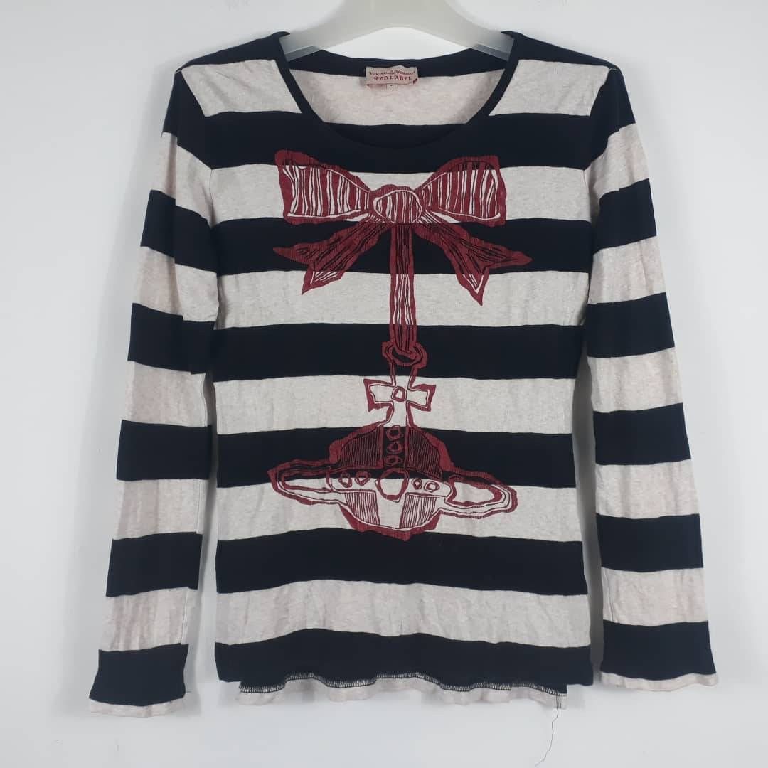Seditionaries × Vivienne Westwood GRAIL🔥Vivienne Westwood Orb Logo Rockabilly Striped Muslin Size M / US 6-8 / IT 42-44 - 9 Thumbnail