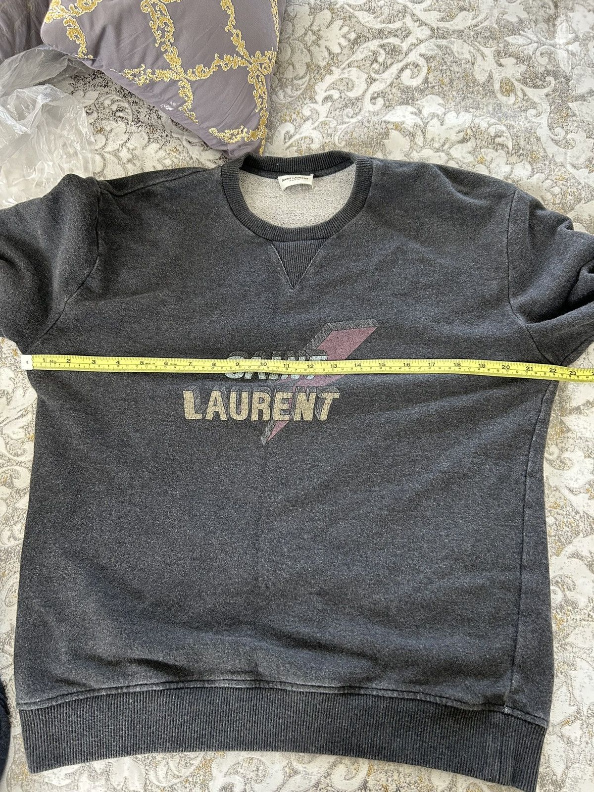 Saint Laurent Paris Saint Laurent Paris Lightning Bolt Crew Sweatshirt M L XL Size US XL / EU 56 / 4 - 11 Thumbnail
