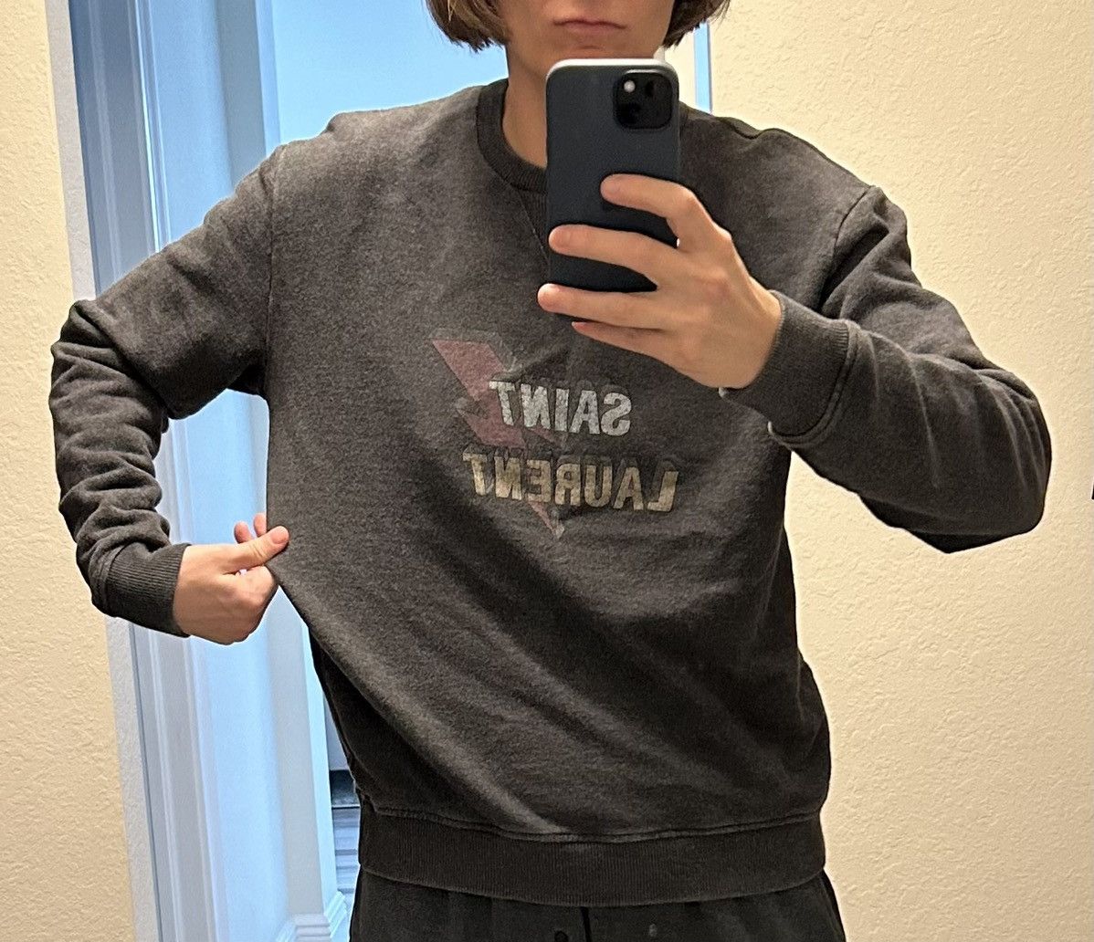 Saint Laurent Paris Saint Laurent Paris Lightning Bolt Crew Sweatshirt M L XL Size US XL / EU 56 / 4 - 9 Thumbnail