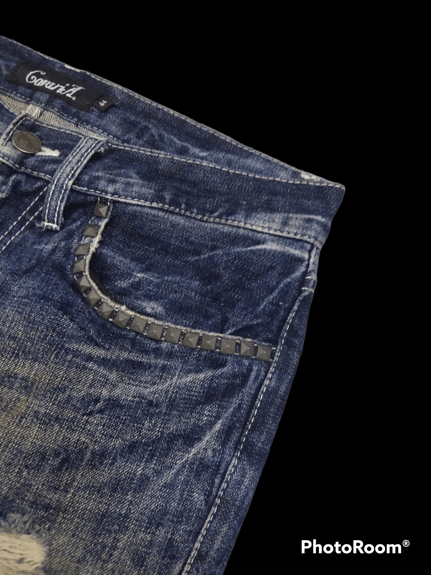 Japanese Brand FLARE STUDDED CAVARIA DENIM PANTS Size US 29 - 6 Thumbnail