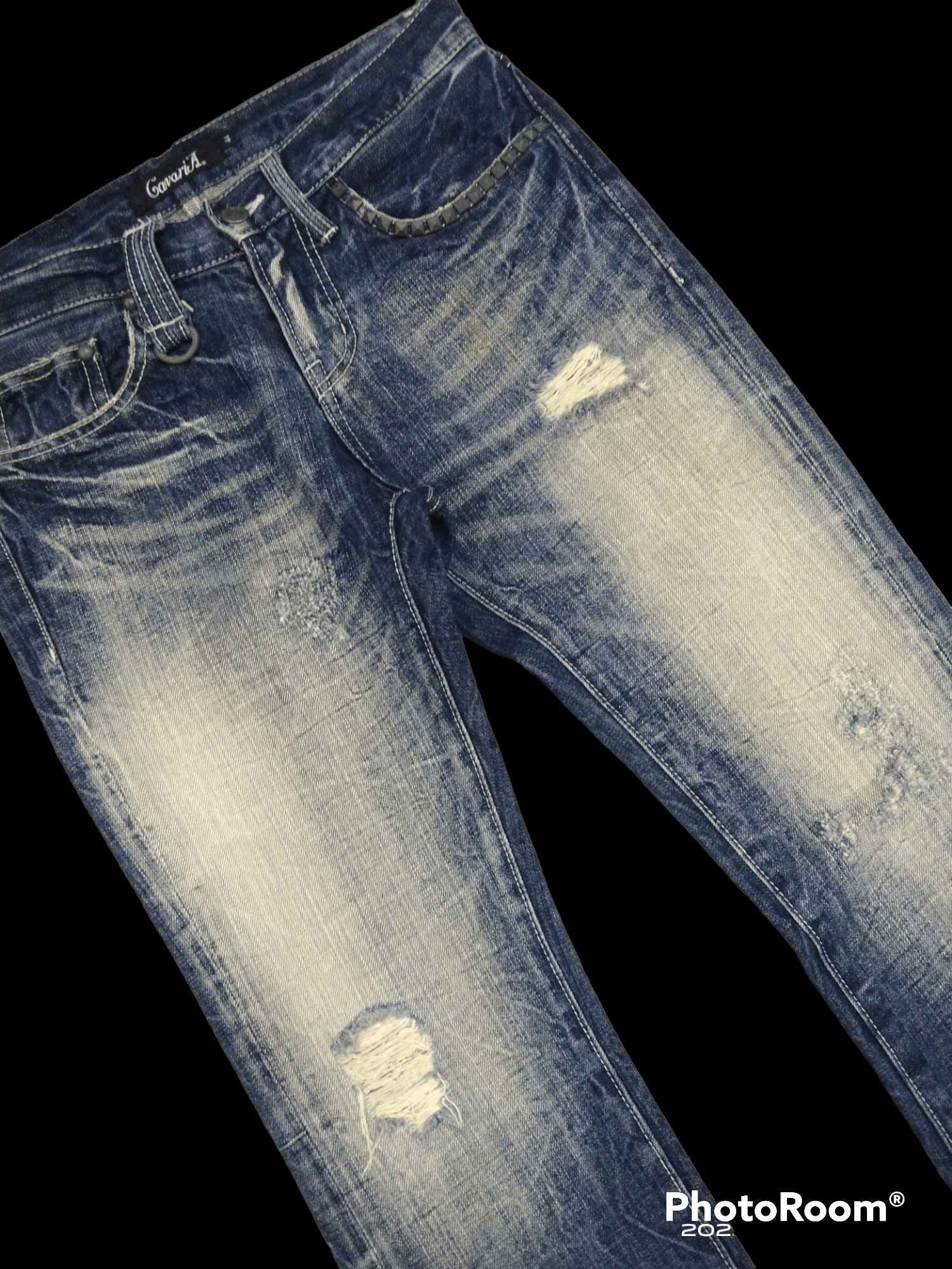 Japanese Brand FLARE STUDDED CAVARIA DENIM PANTS Size US 29 - 5 Thumbnail