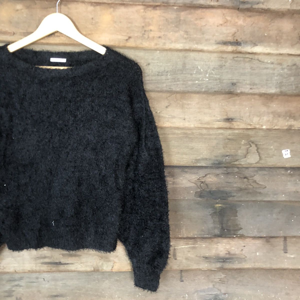 Homespun Knitwear DL GU Japan Black shag shaggy fur Mohair Knitwear #c1106 Size M / US 6-8 / IT 42-44 - 5 Thumbnail