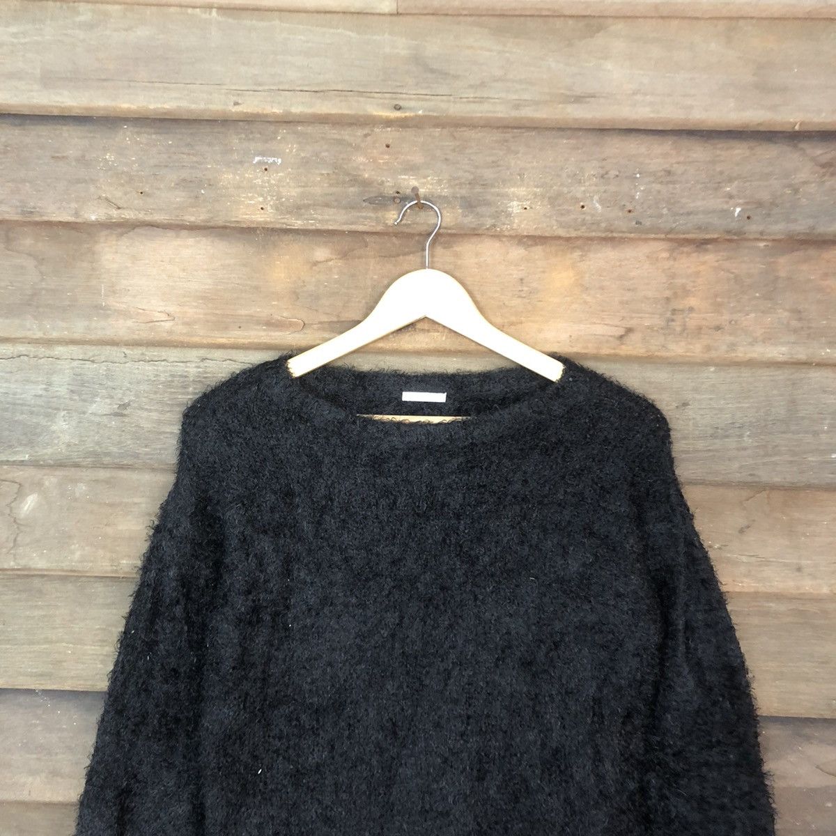 Homespun Knitwear DL GU Japan Black shag shaggy fur Mohair Knitwear #c1106 Size M / US 6-8 / IT 42-44 - 2 Thumbnail