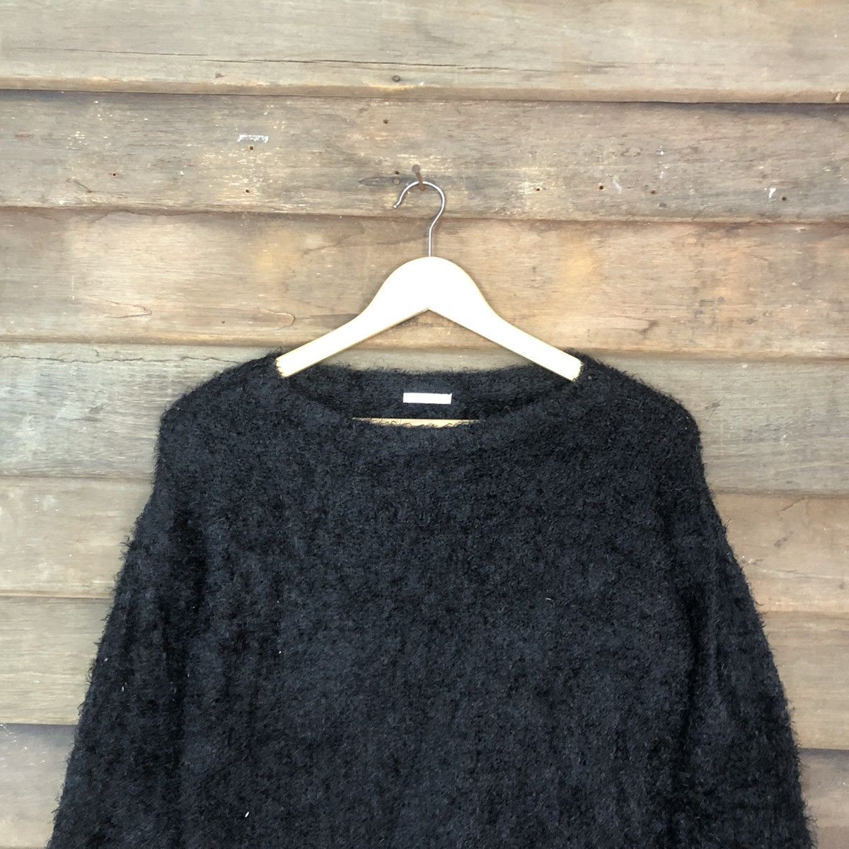 Homespun Knitwear DL GU Japan Black shag shaggy fur Mohair Knitwear #c1106 Size M / US 6-8 / IT 42-44 - 9 Thumbnail