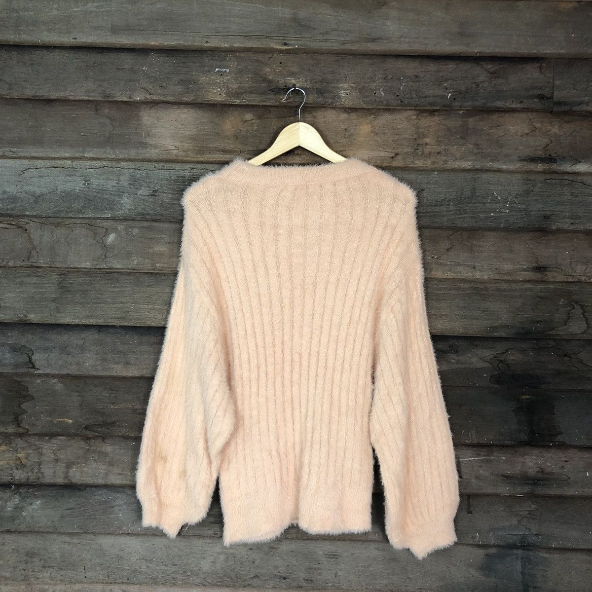 Homespun Knitwear DLL Persodea Peach Mohair SHag Shaggy fur Knitwear #c1104 Size L / US 10 / IT 46 - 11 Thumbnail