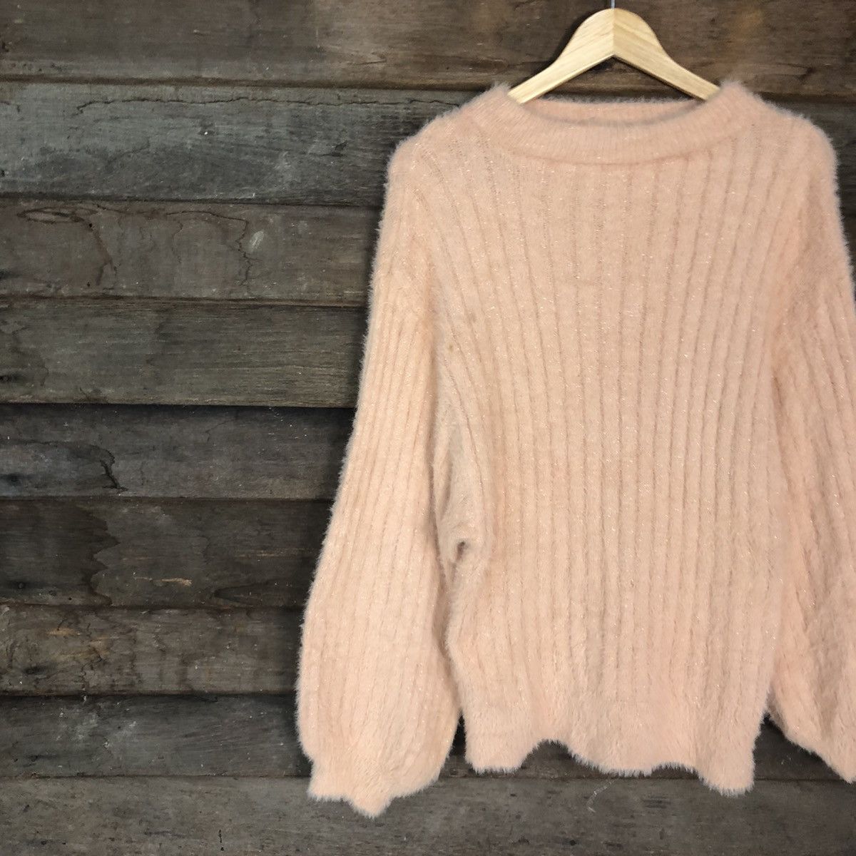 Homespun Knitwear DLL Persodea Peach Mohair SHag Shaggy fur Knitwear #c1104 Size L / US 10 / IT 46 - 7 Thumbnail