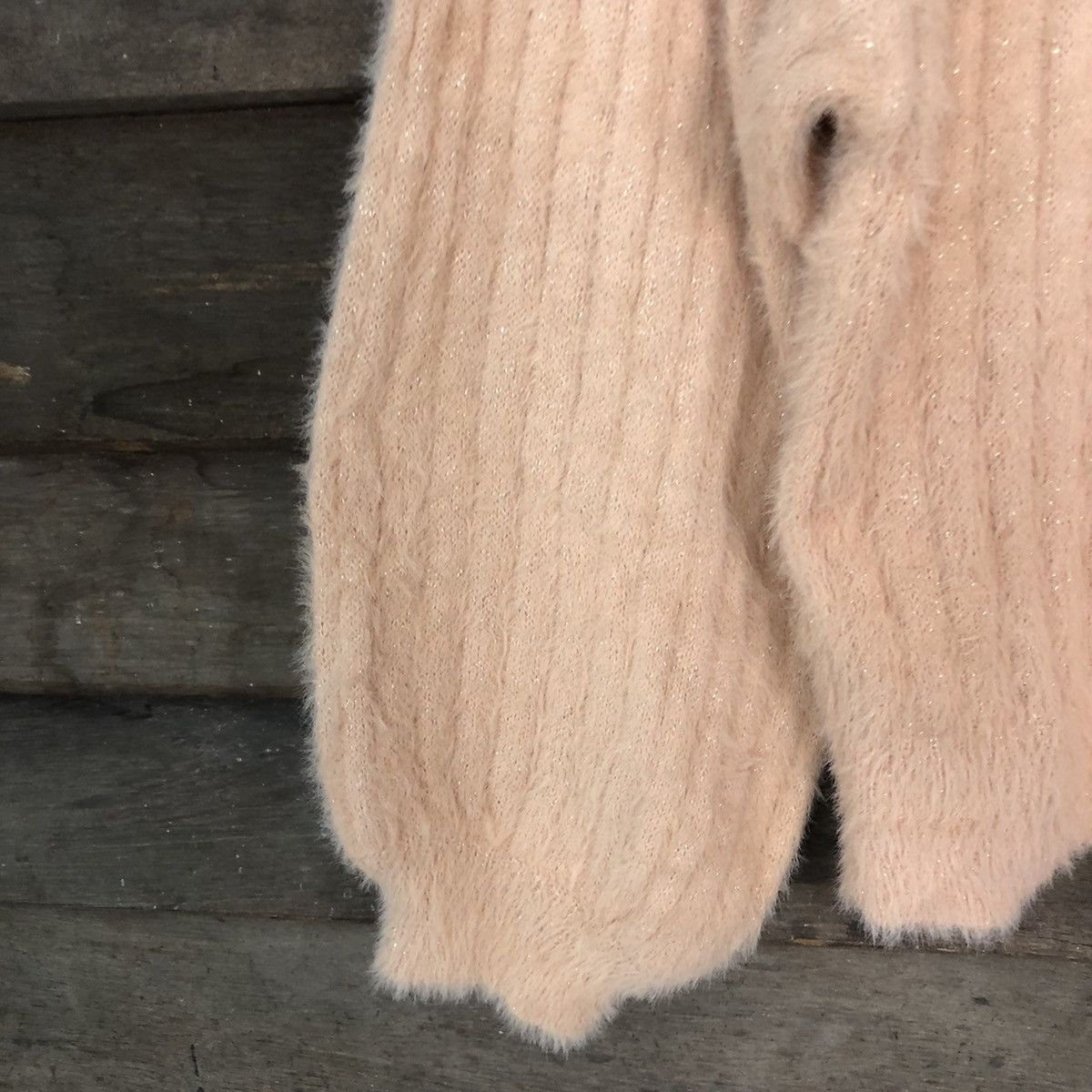 Homespun Knitwear DLL Persodea Peach Mohair SHag Shaggy fur Knitwear #c1104 Size L / US 10 / IT 46 - 6 Thumbnail