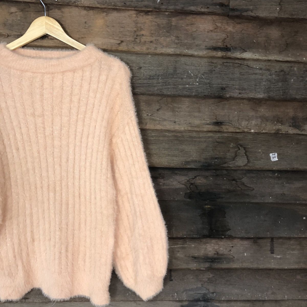 Homespun Knitwear DLL Persodea Peach Mohair SHag Shaggy fur Knitwear #c1104 Size L / US 10 / IT 46 - 5 Thumbnail