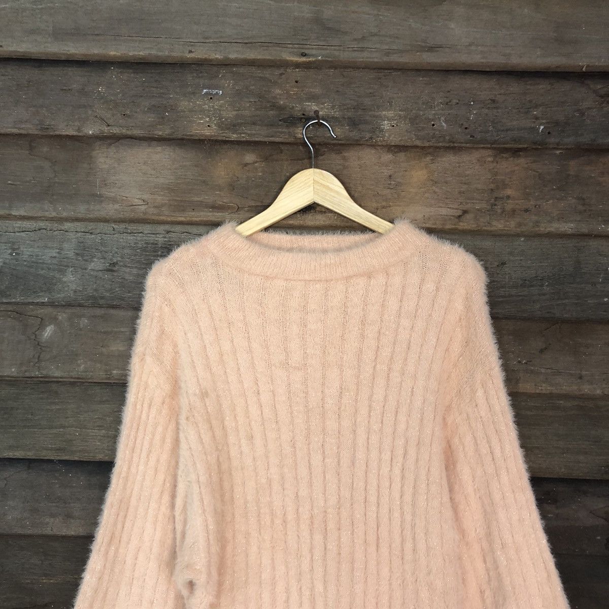Homespun Knitwear DLL Persodea Peach Mohair SHag Shaggy fur Knitwear #c1104 Size L / US 10 / IT 46 - 9 Thumbnail