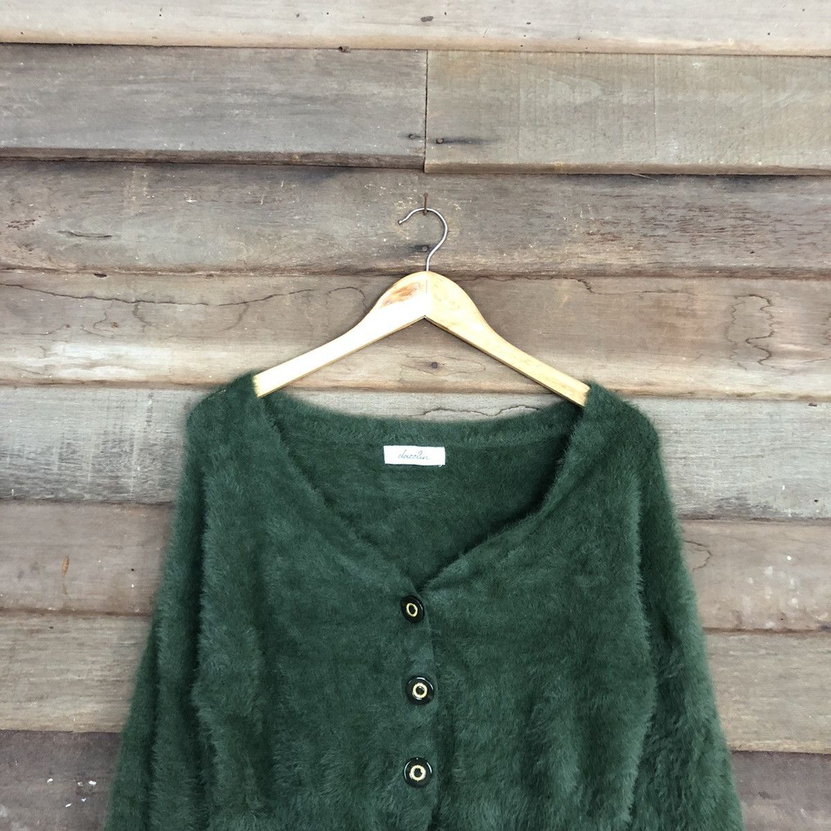 Japanese Brand DLL Dazzlin Green Mohair Shag Shaggy Knitwear #c1113 Size M / US 6-8 / IT 42-44 - 9 Thumbnail