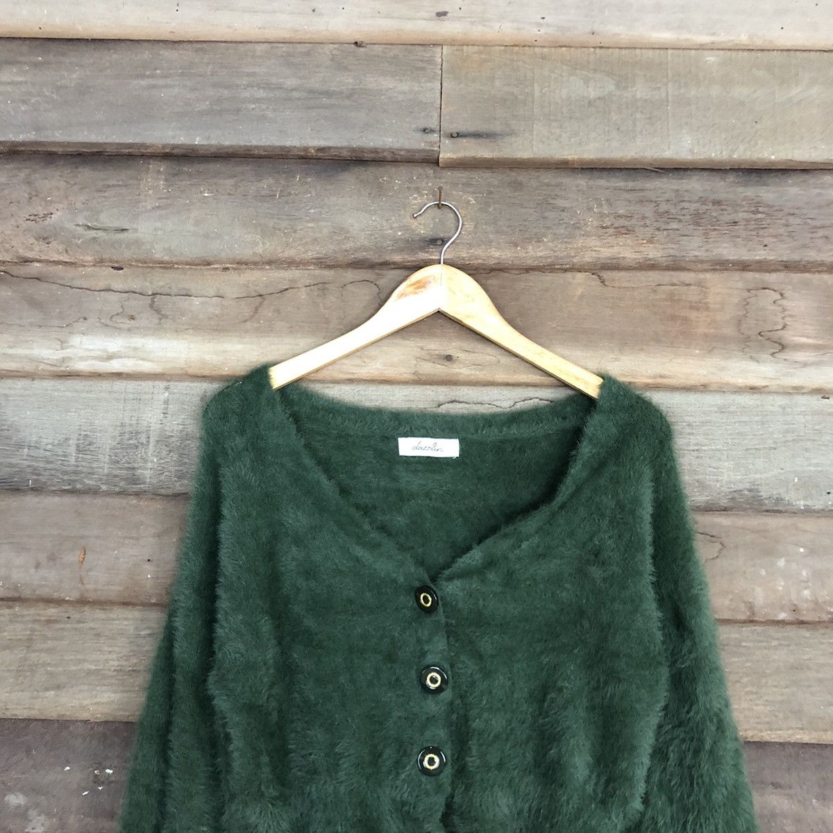 Japanese Brand DLL Dazzlin Green Mohair Shag Shaggy Knitwear #c1113 Size M / US 6-8 / IT 42-44 - 2 Thumbnail