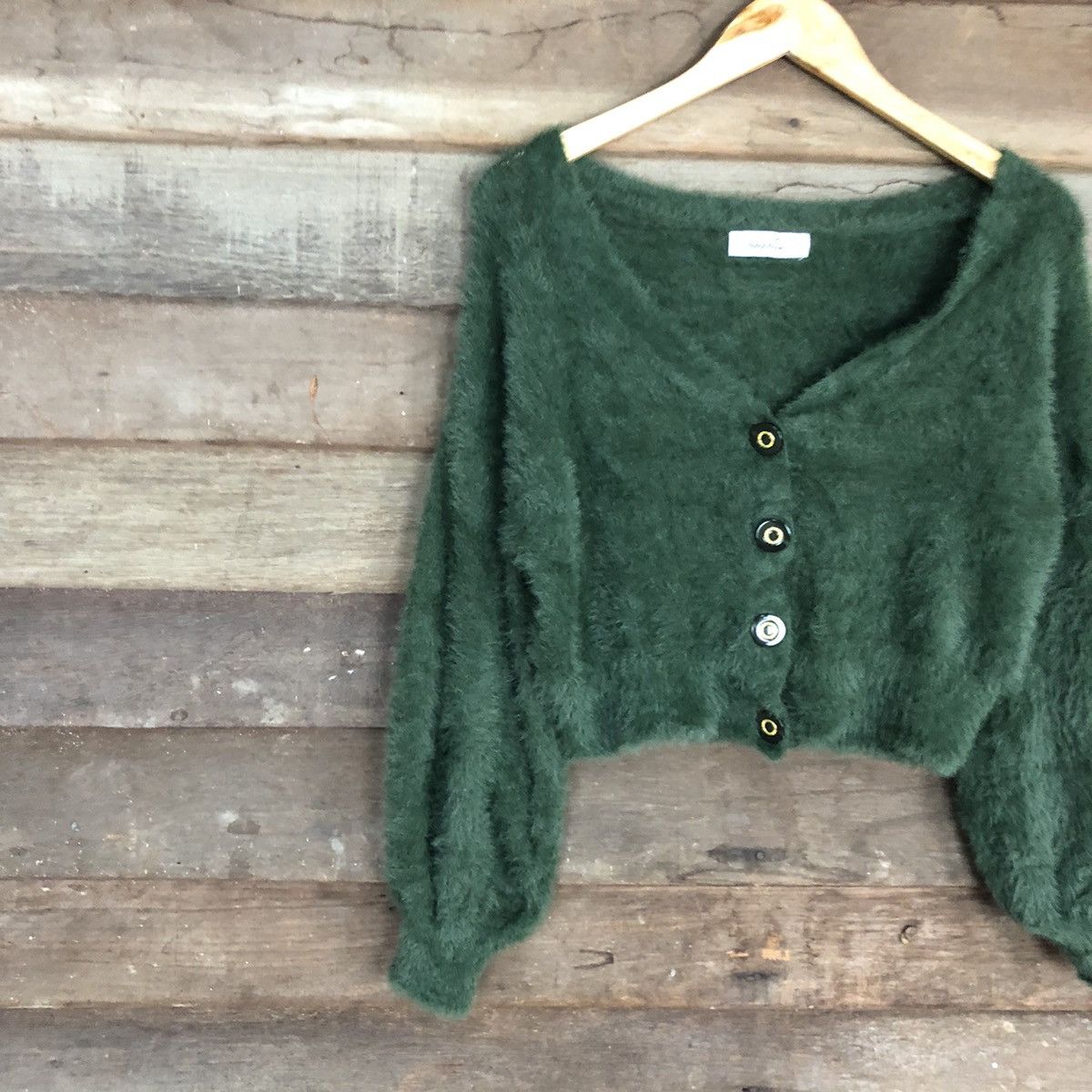 Japanese Brand DLL Dazzlin Green Mohair Shag Shaggy Knitwear #c1113 Size M / US 6-8 / IT 42-44 - 7 Thumbnail