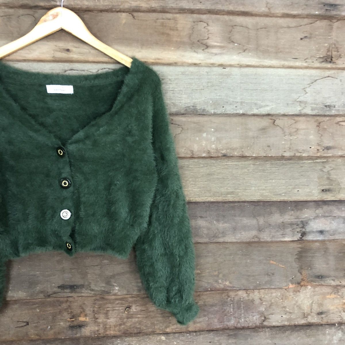 Japanese Brand DLL Dazzlin Green Mohair Shag Shaggy Knitwear #c1113 Size M / US 6-8 / IT 42-44 - 5 Thumbnail