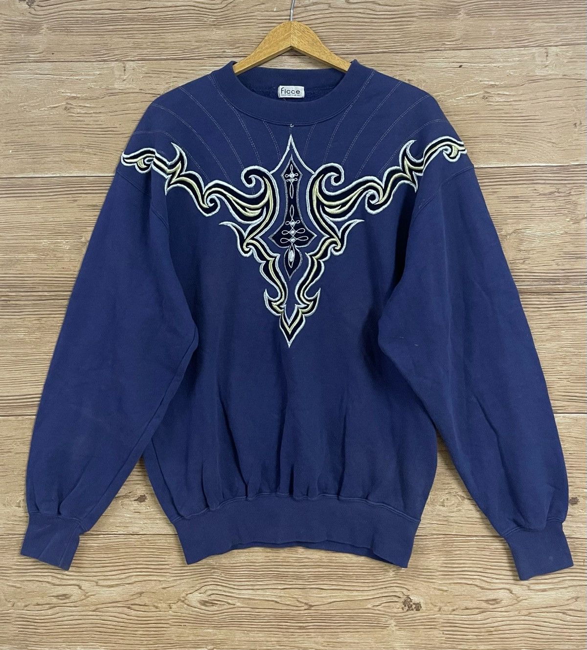 Japanese Brand × Vintage × Yoshiyuki Konishi Vintage Yoshiyuki Konishi Sweatshirt Embroidery With Diamond Size US L / EU 52-54 / 3 - 1 Thumbnail