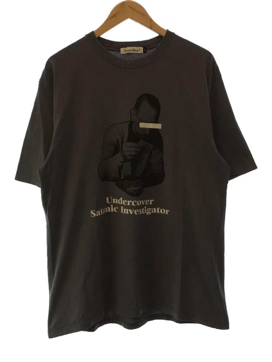 image of Undercover Aw22 "satanic Investigator" Tee in Grey, Men's (Size 2XL)