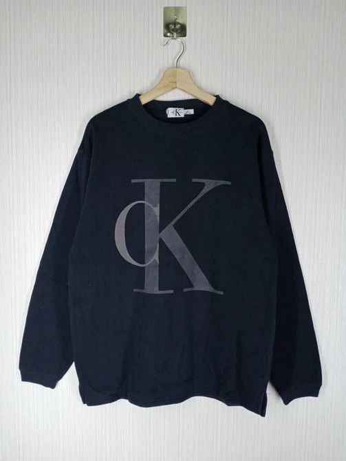 Calvin Klein × Vintage Rare Vintage Calvin Klein CK Big Logo Full Over Sweatshirt Size US L / EU 52-54 / 3 - 2 Thumbnail