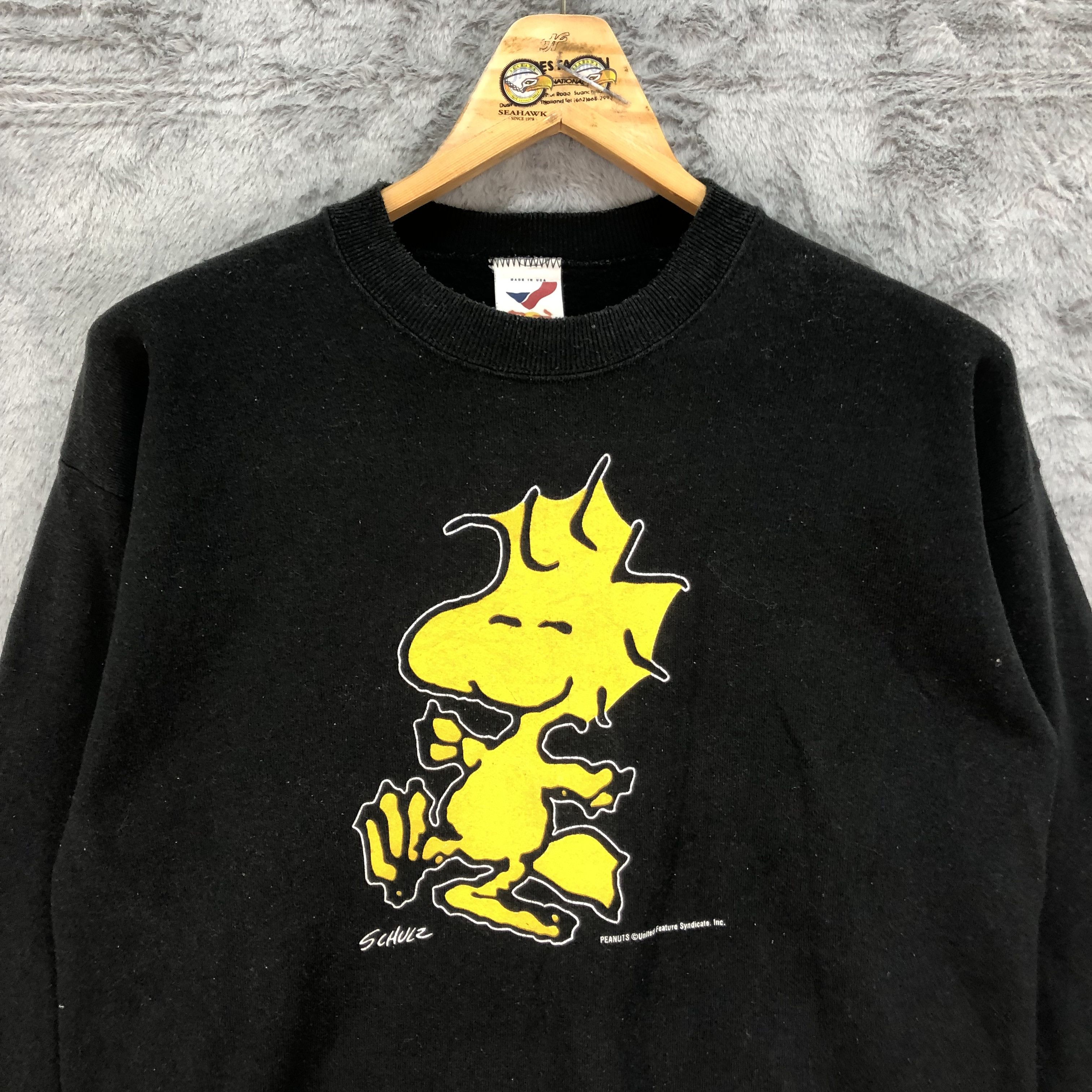 Peanuts Rare Peanuts Schulz Mirror Print Sweatshirts #4542-158 Size US L / EU 52-54 / 3 - 2 Thumbnail
