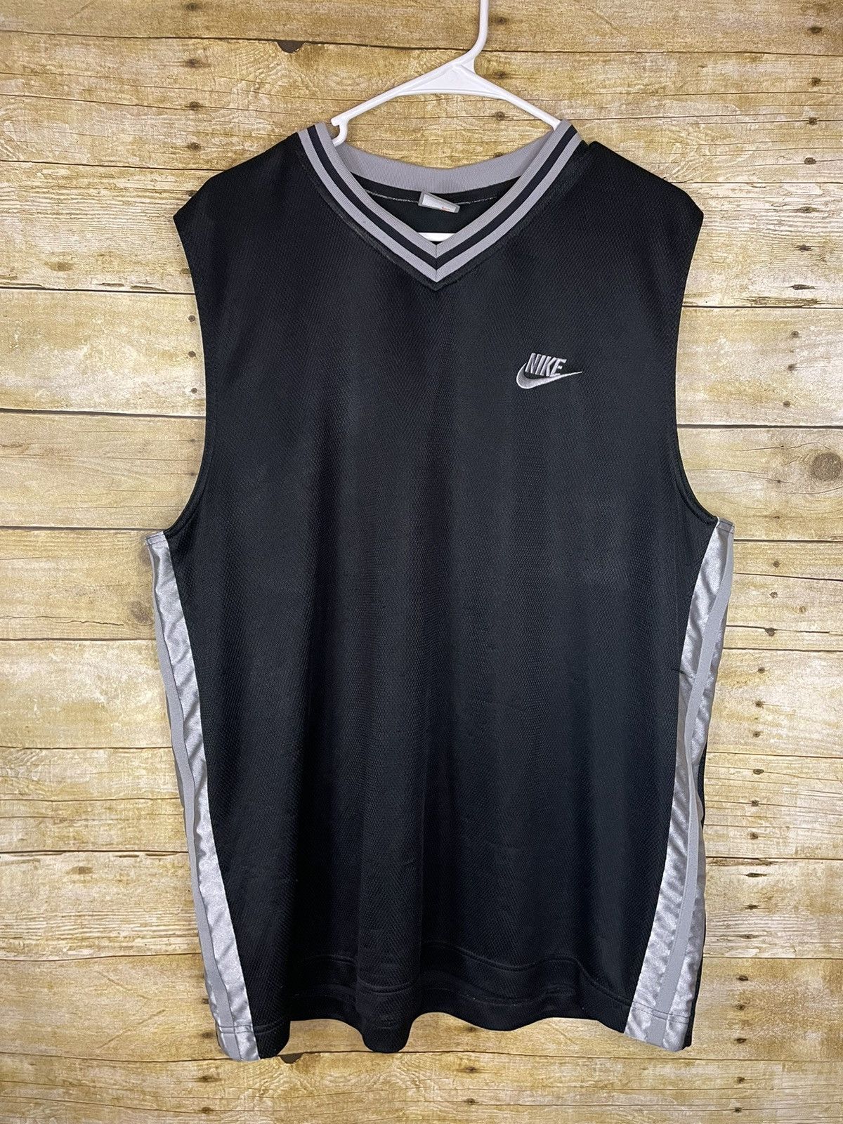 Nike × Vintage Vintage Nike Swoosh Black/Grey Jersey Shirt Size XL Size US XL / EU 56 / 4 - 12 Thumbnail