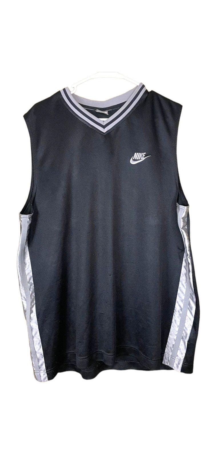 Nike × Vintage Vintage Nike Swoosh Black/Grey Jersey Shirt Size XL Size US XL / EU 56 / 4 - 1 Thumbnail