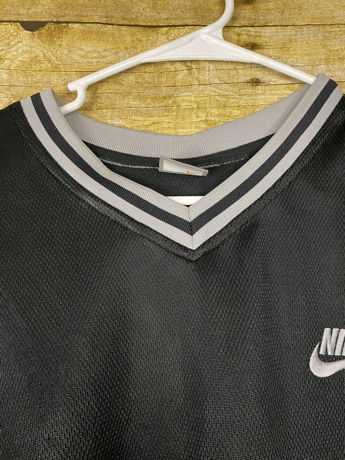 Nike × Vintage Vintage Nike Swoosh Black/Grey Jersey Shirt Size XL Size US XL / EU 56 / 4 - 7 Thumbnail