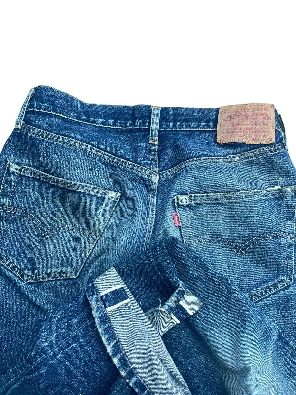 Levi's Vintage 1998 Levis 501 XX E Distresed & Rework Size US 31 - 11 Thumbnail