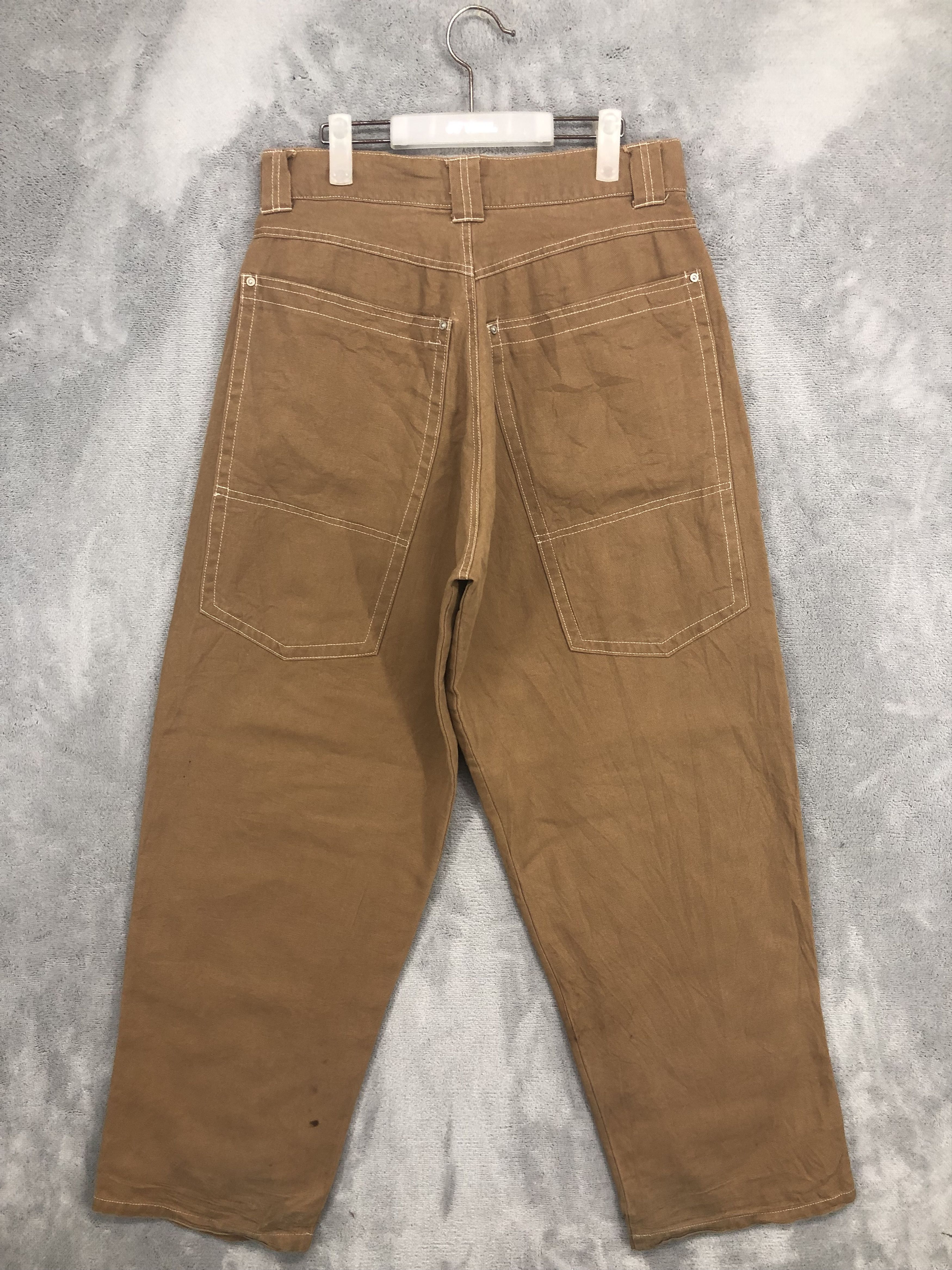 Japanese Brand Cross Brown Baggy Big Pocket Jeans Size US 30 / EU 46 - 2 Thumbnail
