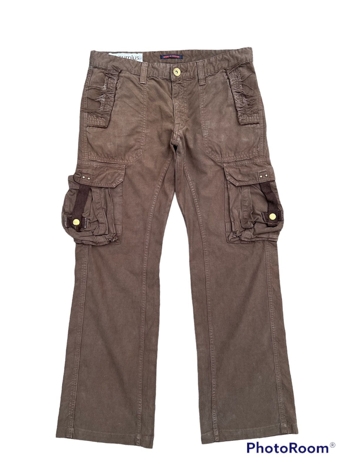 image of Surplus Dark Brown Cargo Pants Multipocket Travis Scot Style, Men's (Size 30)