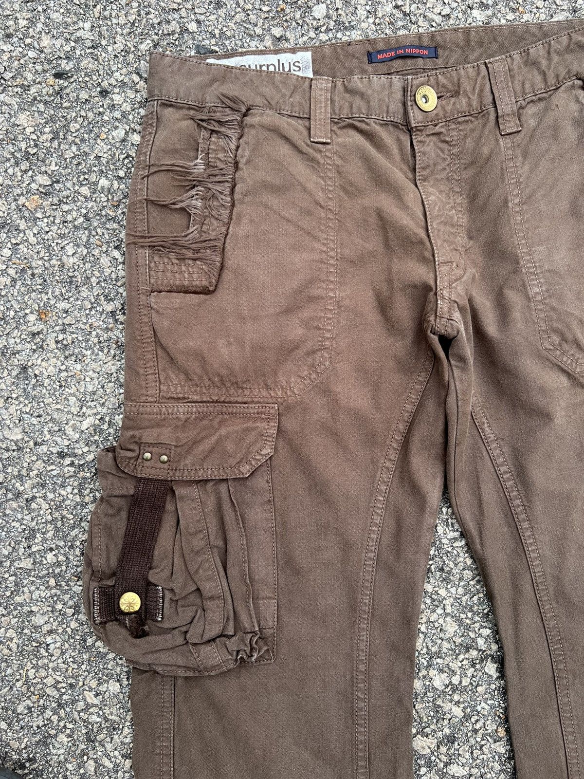 Japanese Brand SURPLUS DARK BROWN CARGO PANTS MULTIPOCKET TRAVIS SCOT STYLE Size US 30 / EU 46 - 5 Thumbnail