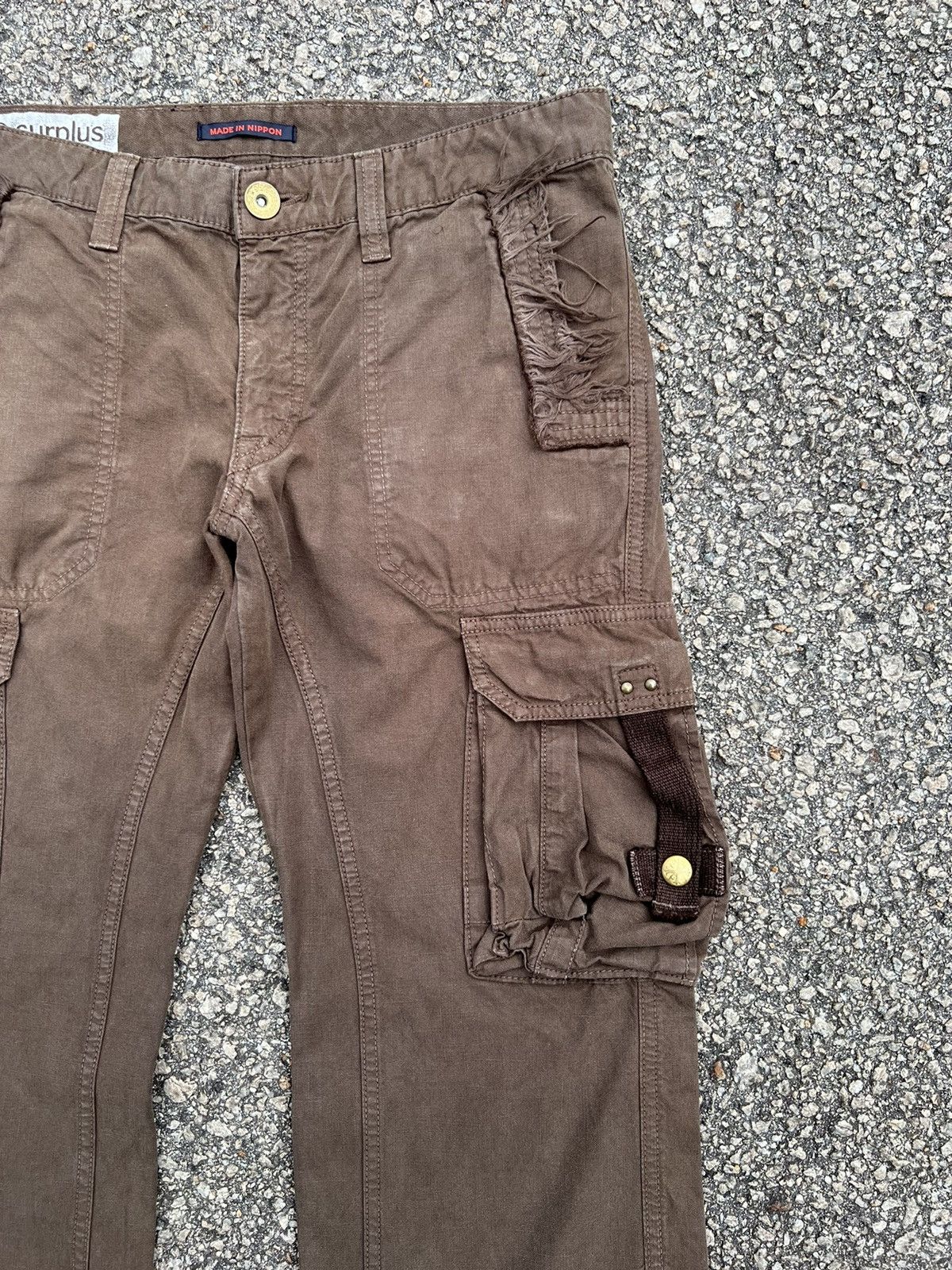 Japanese Brand SURPLUS DARK BROWN CARGO PANTS MULTIPOCKET TRAVIS SCOT STYLE Size US 30 / EU 46 - 6 Thumbnail
