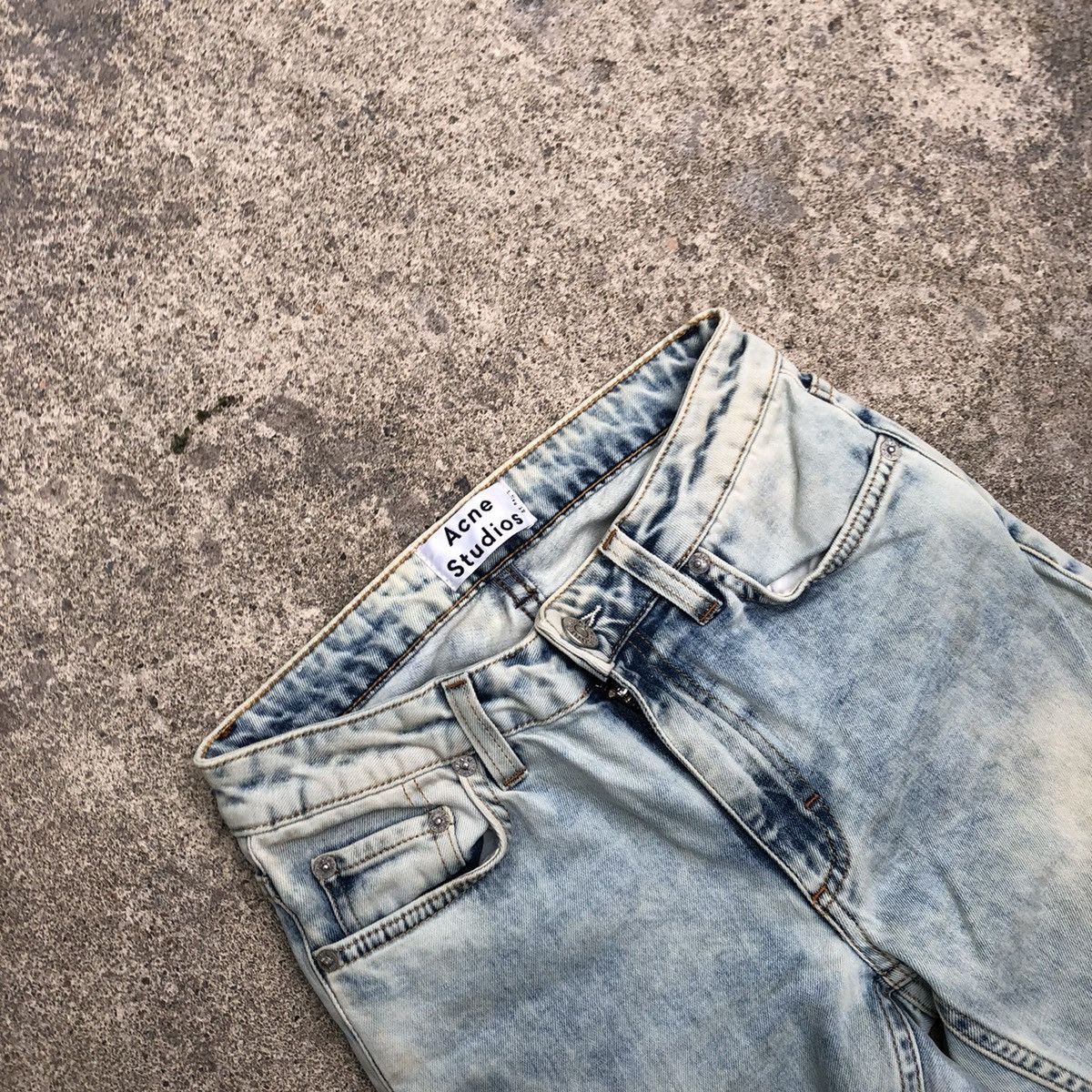 Acne Studios × Vintage 🔥Rare🔥Acne Studios Flex Silver Stoned Wash Rips Denim Jeans Size 24" / US 00 / IT 34 - 12 Thumbnail