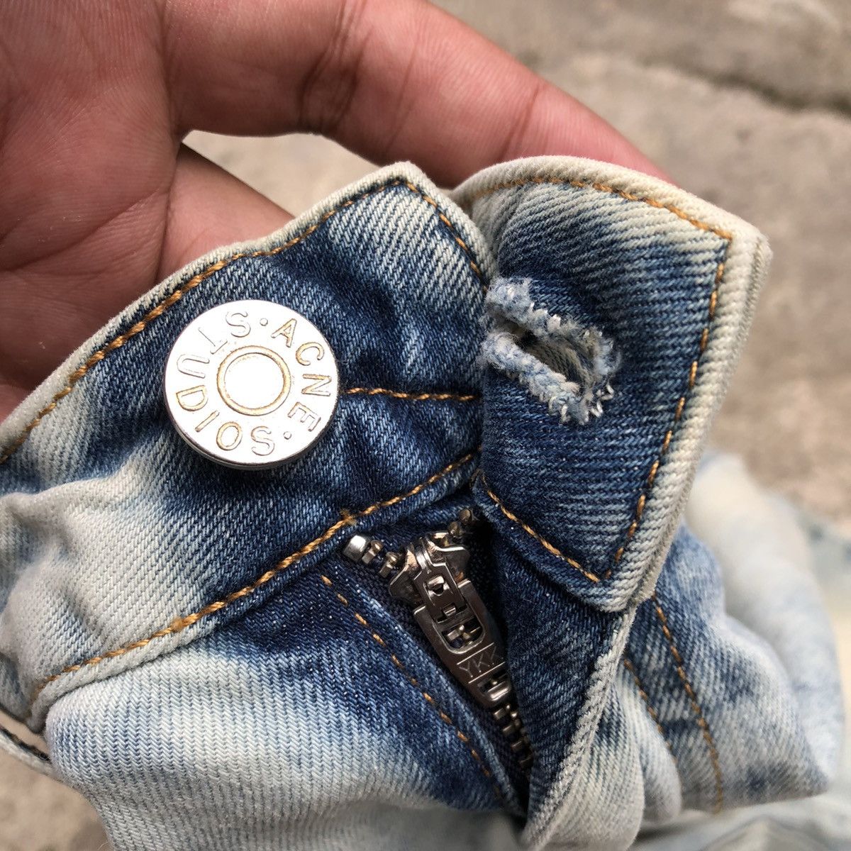 Acne Studios × Vintage 🔥Rare🔥Acne Studios Flex Silver Stoned Wash Rips Denim Jeans Size 24" / US 00 / IT 34 - 13 Thumbnail
