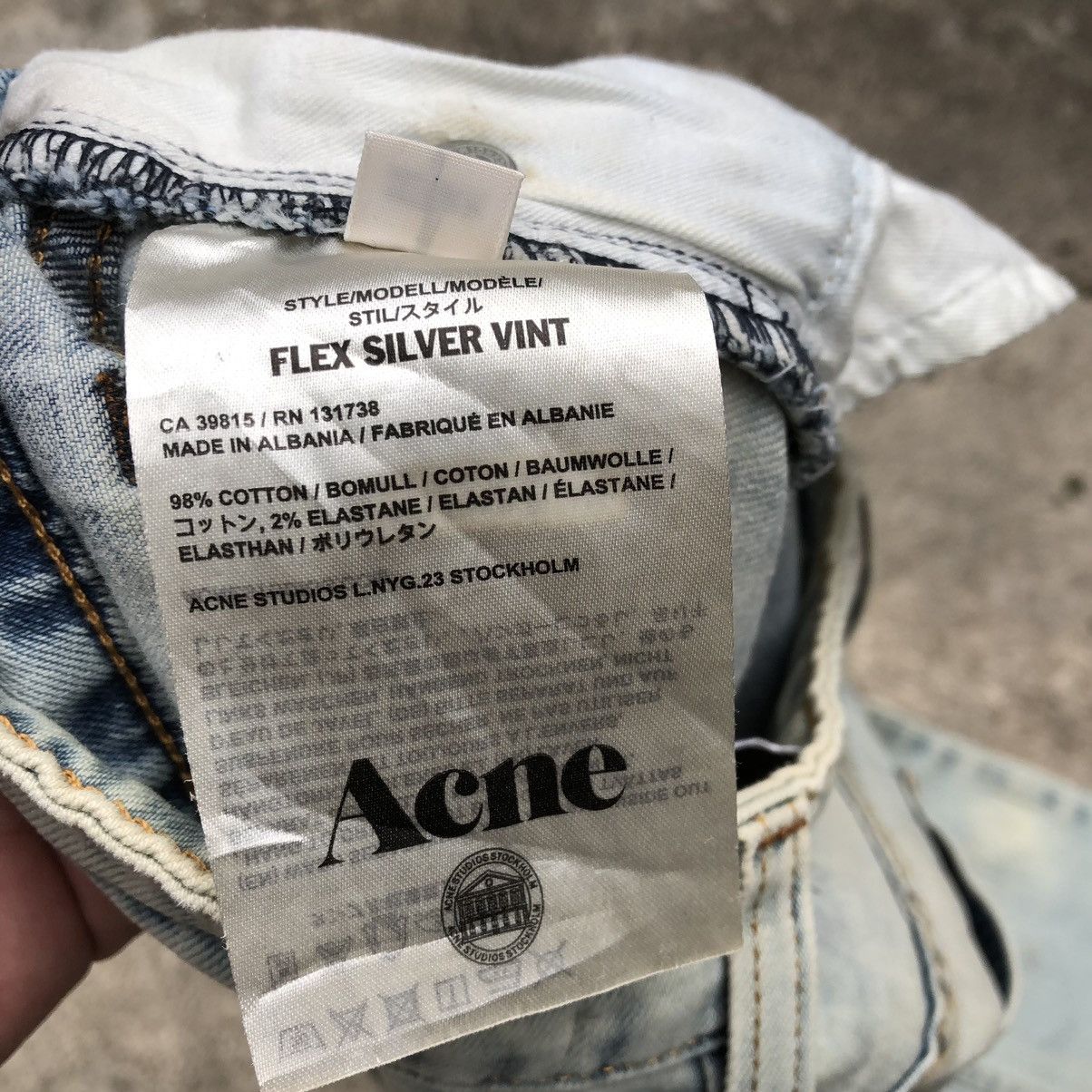 Acne Studios × Vintage 🔥Rare🔥Acne Studios Flex Silver Stoned Wash Rips Denim Jeans Size 24" / US 00 / IT 34 - 15 Thumbnail
