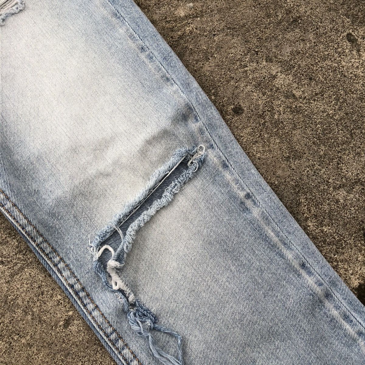 Japanese Brand 🔥Rare🔥🇯🇵Rodeo Crown Stone Wash Rips Distress Denim Jeans Size 29" - 9 Thumbnail