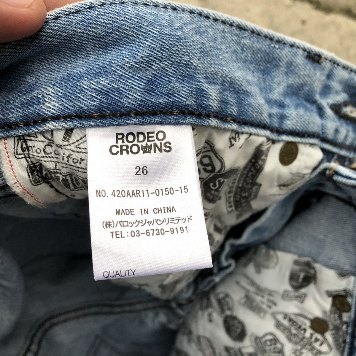 Japanese Brand 🔥Rare🔥🇯🇵Rodeo Crown Stone Wash Rips Distress Denim Jeans Size 29" - 14 Thumbnail