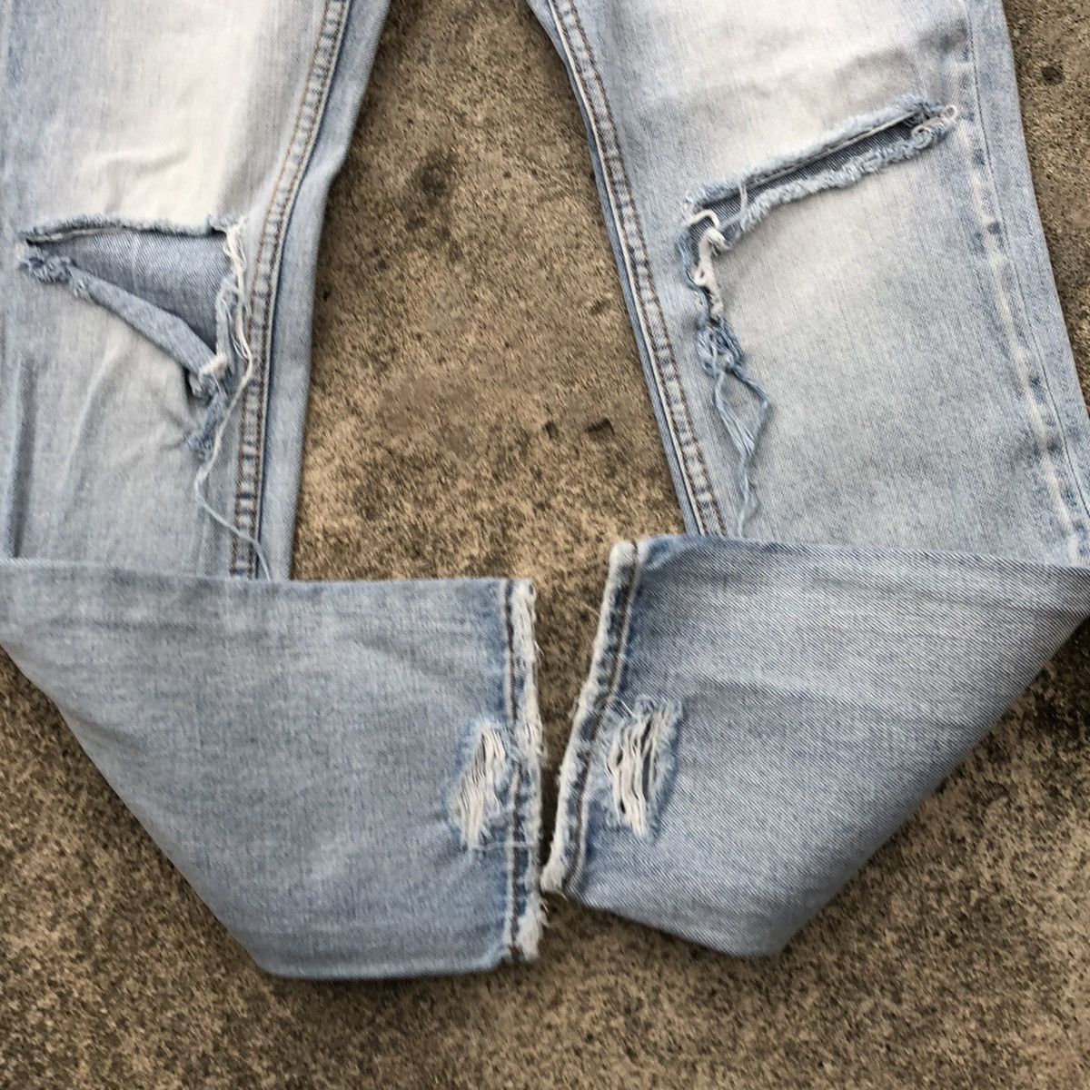 Japanese Brand 🔥Rare🔥🇯🇵Rodeo Crown Stone Wash Rips Distress Denim Jeans Size 29" - 7 Thumbnail