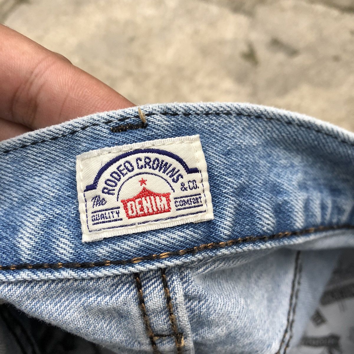 Japanese Brand 🔥Rare🔥🇯🇵Rodeo Crown Stone Wash Rips Distress Denim Jeans Size 29" - 15 Thumbnail