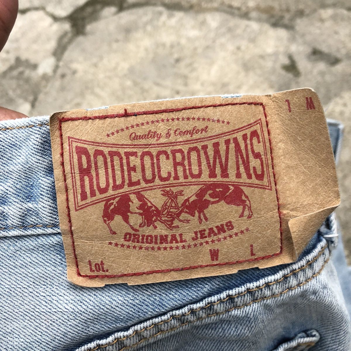 Japanese Brand 🔥Rare🔥🇯🇵Rodeo Crown Stone Wash Rips Distress Denim Jeans Size 29" - 13 Thumbnail