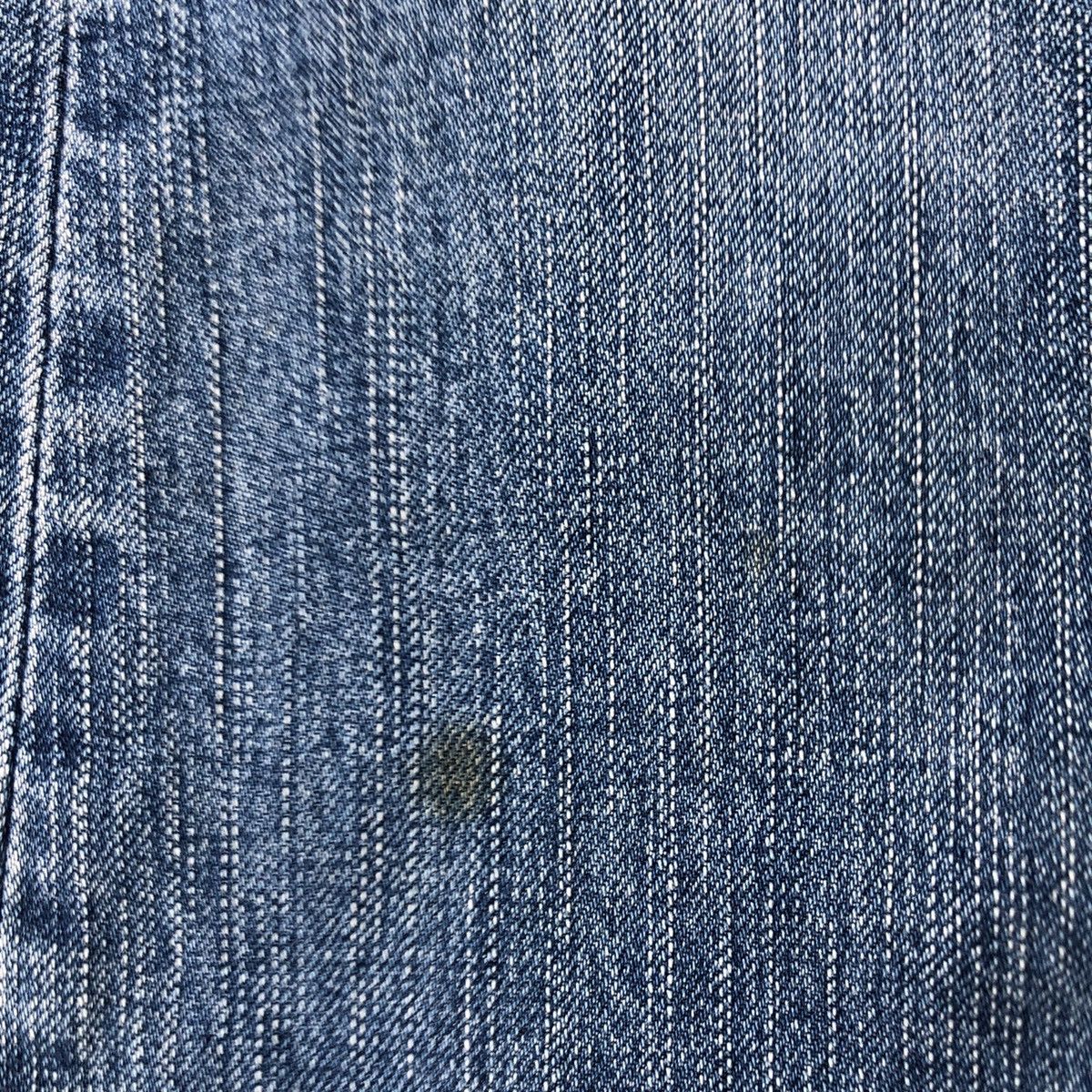 Edwin × Vintage 🔥Rare🔥Edwin 503 Miss Rude Stone Wash Boot Cut Distress Jeans Size 31" - 9 Thumbnail