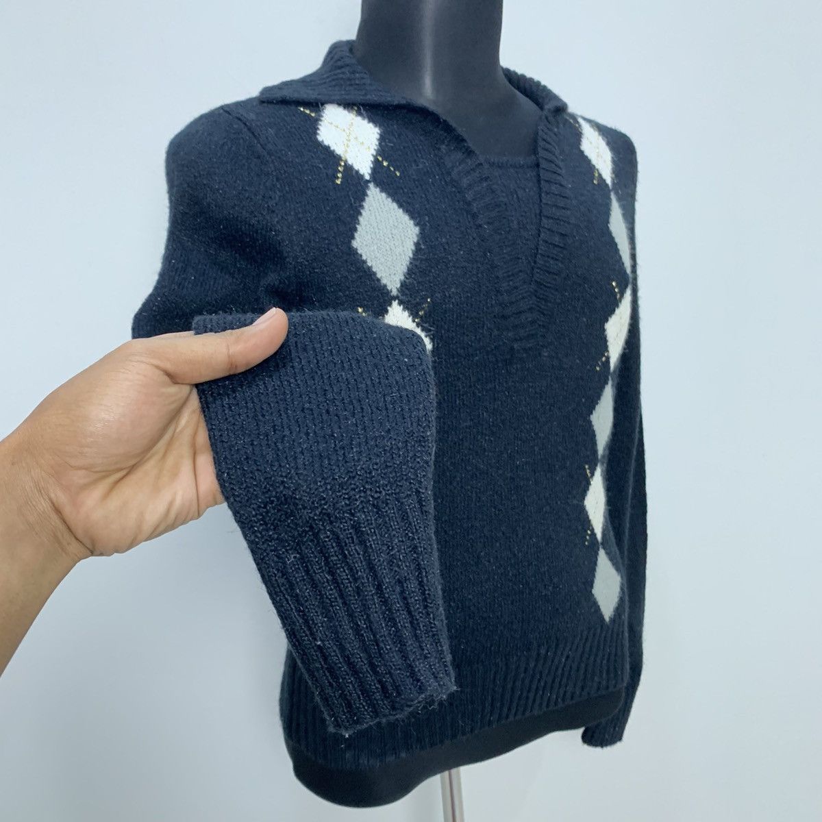 Jeremy Argyle × Lyle & Scott LYLE&SCOTT Argyle Intarsia Native Knitwear Pullover Sweater Size US M / EU 48-50 / 2 - 9 Thumbnail