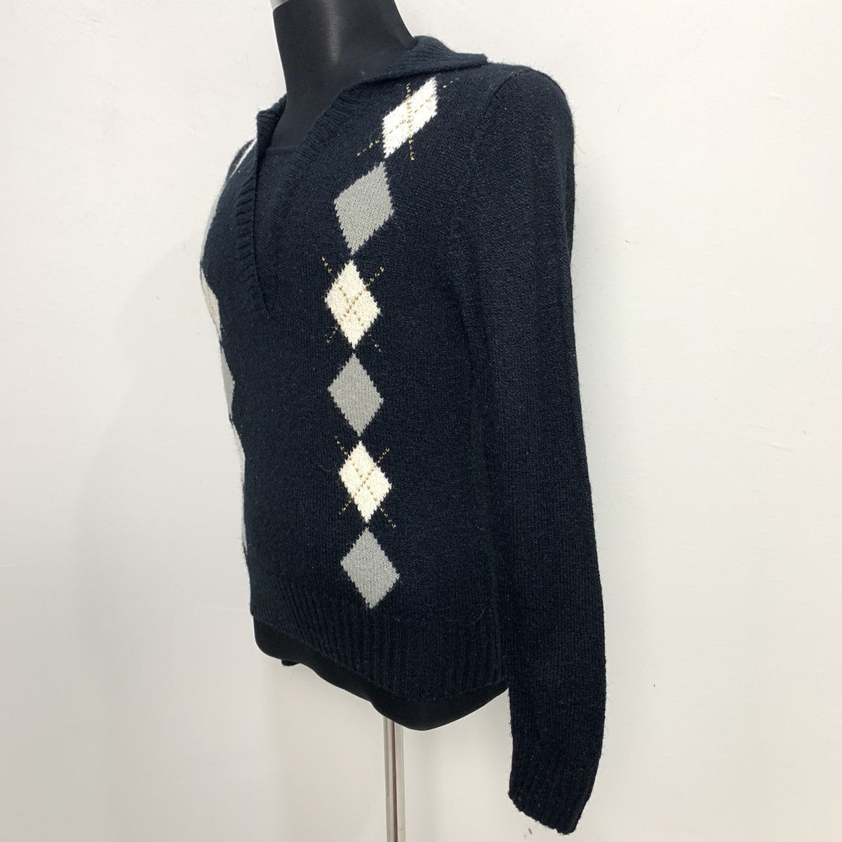 Jeremy Argyle × Lyle & Scott LYLE&SCOTT Argyle Intarsia Native Knitwear Pullover Sweater Size US M / EU 48-50 / 2 - 8 Thumbnail