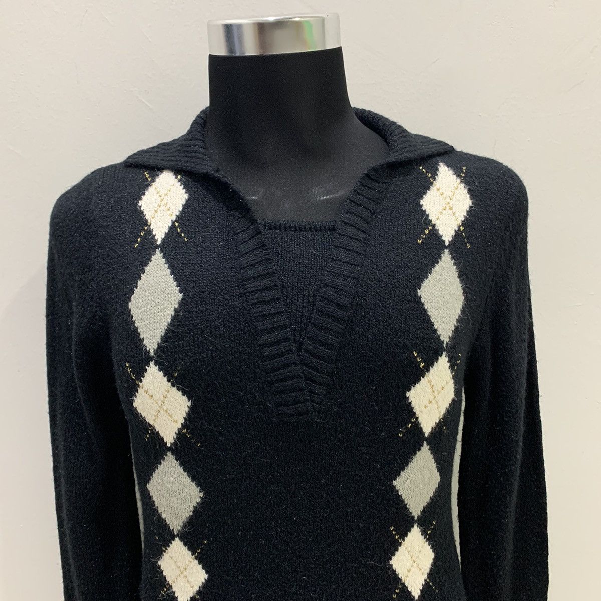 Jeremy Argyle × Lyle & Scott LYLE&SCOTT Argyle Intarsia Native Knitwear Pullover Sweater Size US M / EU 48-50 / 2 - 3 Thumbnail