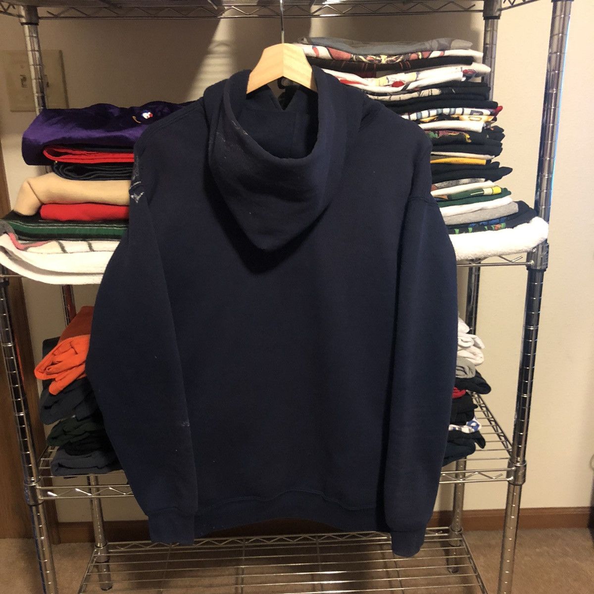 Russell Athletic × Vintage Vintage 90’s Blank Blue Russell Hoodie Size US L / EU 52-54 / 3 - 3 Thumbnail