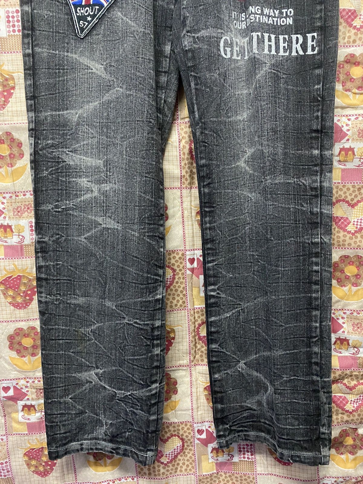 Hysteric Glamour × Japanese Brand × Tornado Mart Japanese Creation Designer Grunge Punk Lightning Black Jeans Size US 33 - 3 Thumbnail