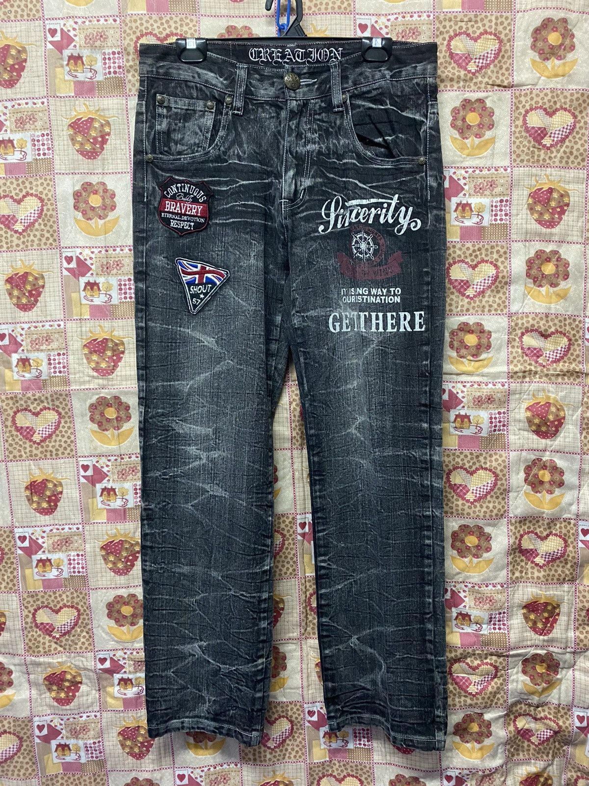 Hysteric Glamour × Japanese Brand × Tornado Mart Japanese Creation Designer Grunge Punk Lightning Black Jeans Size US 33 - 1 Thumbnail