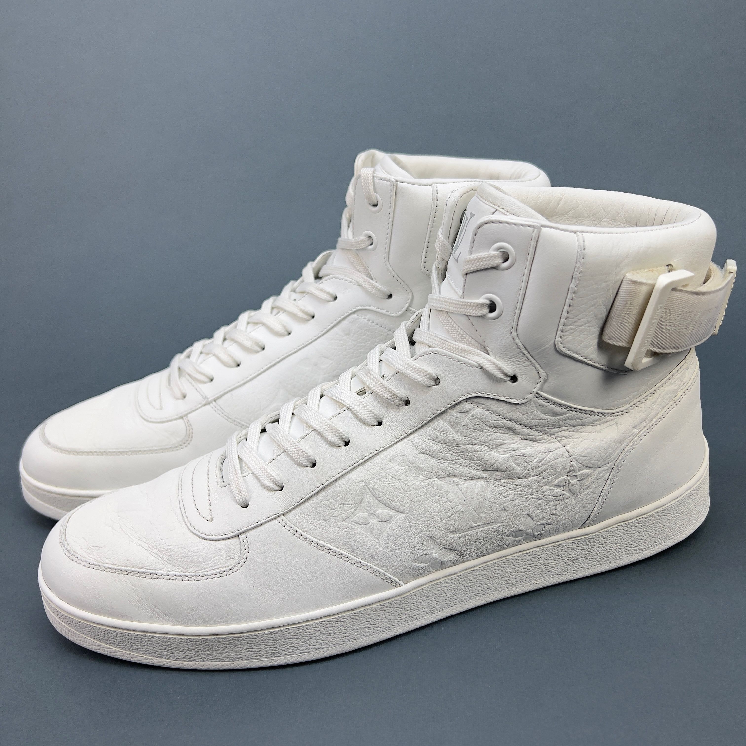 Louis Vuitton Rivoli high sneaker white embossed monogram 8.5 LV | Grailed