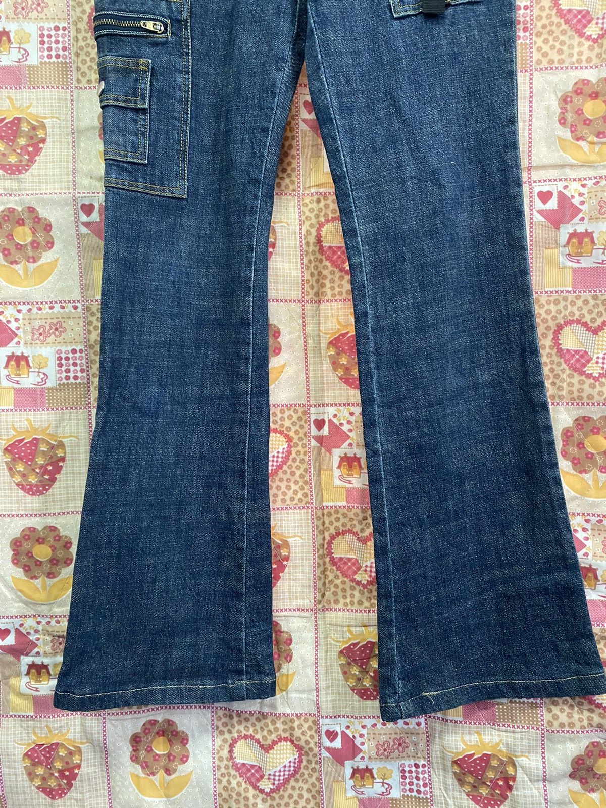 Japanese Brand × Vintage Flare Jeans Japan Side Cargo Utility Denim Size 28" / US 6 / IT 42 - 3 Thumbnail
